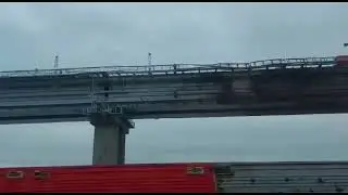 Крымский мост в период восстановления. Декабрь 2022г. Гитара "Небеса" автор исполнитель А.Фишер.