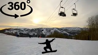 Катаемся на сноуборде в формате 360° - От первого лица - Панорамное видео VR в 5К качестве