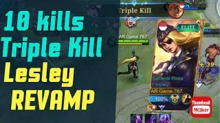 Lesley gameplay 10 kill tanpa Mati | real Damage vs Moscov | #mobilelegends #lesley