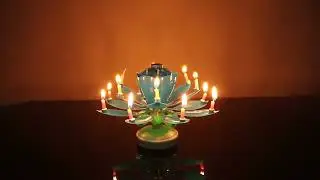 Musical Birthday Candle Rotating Lotus Birthday Candle Electric Birthday Cake Candles Flower Candle