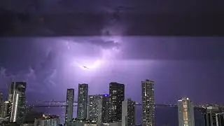 'Incredible' Lightning Flashes Above Miami Skyline