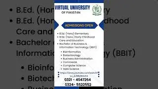 virtual university of Pakistan || how to get admission in vu