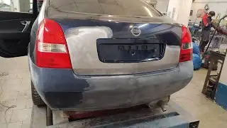 Nissan Primera, hit in the rear. Body repair.