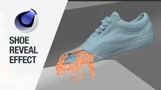 Shoe Reveal effect in Cinema 4D with C4D volume: Re-upload