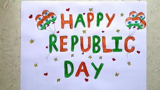 Republic day easy drawing | Republic day drawing for beginners | How to draw happy Republic day