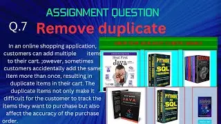 Remove duplicate question no.7 || assignment question solution || removing duplicate item using js.