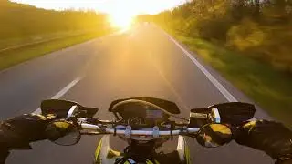 Sunset ride | YAMAHA XT660X + AKRAPOVIČ [4K]