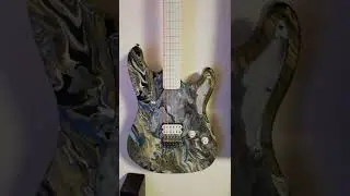 Acrylic pour custom guitar