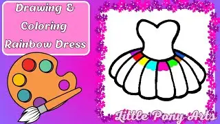 How To Draw a Rainbow Dress👗rasm chizish🦋Жеңіл сурет салу💜Easy Dress Drawing & Coloring For Kids#art