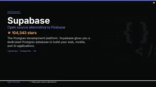 Supabase — Open Source Alternative to Firebase