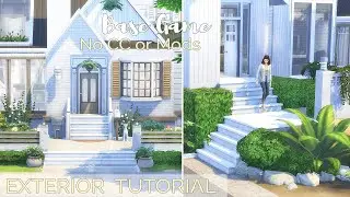EXTERIOR • LANDSCAPING IDEAS | BASE GAME TUTORIAL | No CC or Mods | The Sims 4