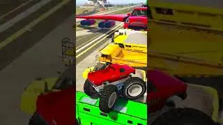 ГИГАНТСКИЙ БИГФУТ vs Полоса из машин в ГТА 5 ОНЛАЙН 😂 #shorts #сантер #гта