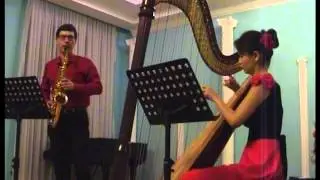 Айдана Карашева (арфа) Юрий Таштамиров (саксофон)  2015-11-01