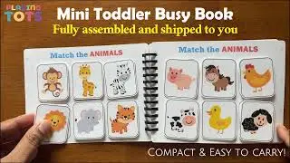 Mini Toddler Busy Book, Travel size activity Book, VOL 1