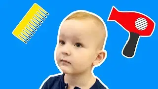 Yarik in a Children's Hairdresser's on Big Toys Cars - Funny Stories