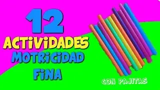 12 actividades de psicomotricidad fina con pajitas