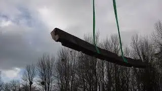Orleton Manor roof - the first purlin comes off (5)