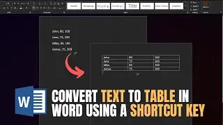 How to Convert Text to Table in Word Using a Shortcut Key (Quick & Easy Guide!)