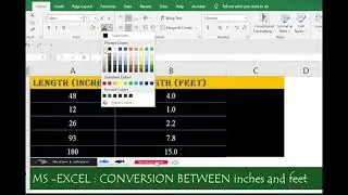 MS-EXCEL: HOW TO CONVERT INCHES TO FEET USING EXCEL || FEET TO INCHES || CONVERSION | EASIEST METHOD