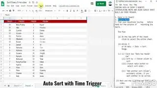 Auto Sort time Trigger Macro