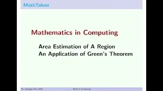MathTalent Computing Area Estimation of A Region - An Application of Green's Theorem