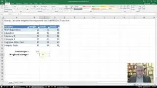How to Calculate a Weighted Average using the SUMPRODUCT function in Excel 2016 for Windows