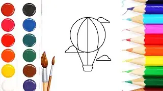 Как нарисовать Воздушный Шар для детей.How to draw a Balloon.  Coloring book for children.