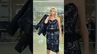 Самое сексуальное сочетание вечернего наряда с кожаной косухой!