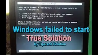 Windows failed to start !! how To Fix this problem !! hindi