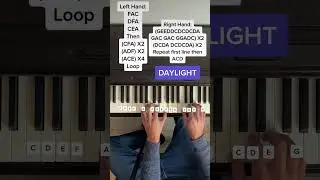 Daylight by David Kushner (EASY PIANO TUTORIAL With Letter Notes)