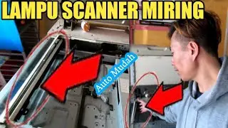 CARA MENYETEL LAMPU SCANNER MIRING || mesin fotocopy Canon
