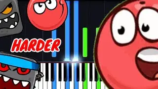 Red Ball 4 Dark Factory Stage Soundtrack - Piano Tutorial (Мрачная фабрика)