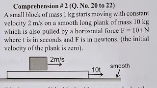 a small block of mass 1kg starts moving with constant velocity 2m/s..#neet #jee paragraph based