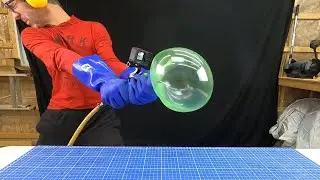 EXPERIMENT: AIR COMPRESSOR VS BOTTLE IN SLOW MOTION 120 FPS
