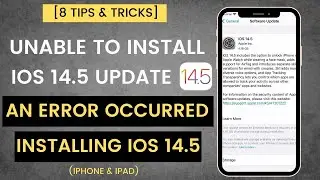 Unable To install iOS 15.1 Update - An Error Occurred Installing iOS 15.1