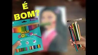 desenhando com lápis de cor multicolor