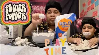 FLOUR MESSY CHEWING & PLAY 🌷😩🥴#floureating