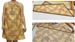 DIY SIMPLE CUTTING AND SEWING TIE FRONT BATIK SUMMER DRESS