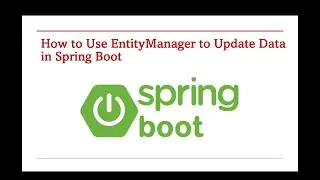 125. How to Use EntityManager to Update Data in Spring Boot​