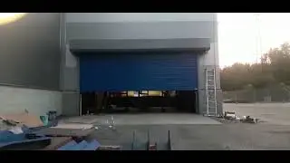 Рулонные утепленные алюминиевые ворота AL 120, с коробом, синие