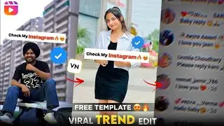 Check My Instagram 🔥|Viral Reel Editing Tutorial 😍 |VN Free Template