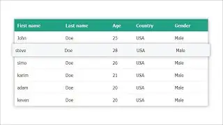 Responsive Stylish Hoverable Table Using HTML & CSS