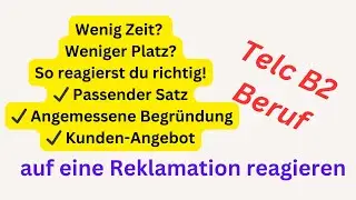 B2 Brief schreiben, auf eine Reklamation reagieren, Telc B2 Beruf, telc schreiben B2
