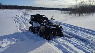 Встряли в центре снежного поля - Guepard 650, CFmoto X5 HO