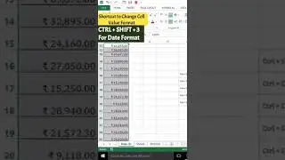 Excel Shortcuts to change Cell Value format without Opening Formatting Dialogbox