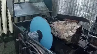 Распиловочный станок для камня   первый пуск
