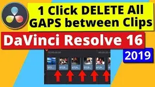1-Click Delete or Remove Gaps between Clips - DaVinci Resolve 16 (2019)