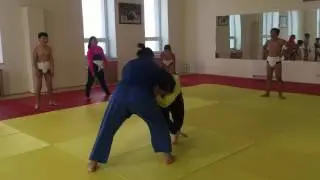 Women sumo wrestlers in Mongolia