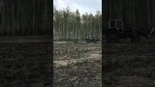 ЮМЗ 6КЛ тащит 12 борон