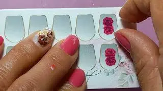 ADESIVO DE UNHA ROSAS PELÍCULA DAGUA